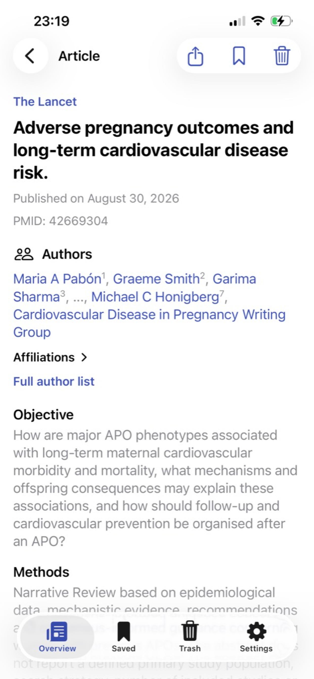 CatchUpGyn article summary