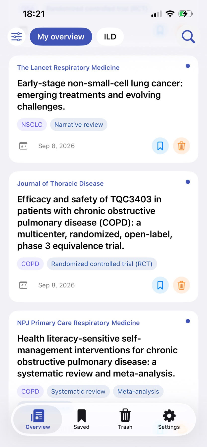 CatchUpPulm reading overview